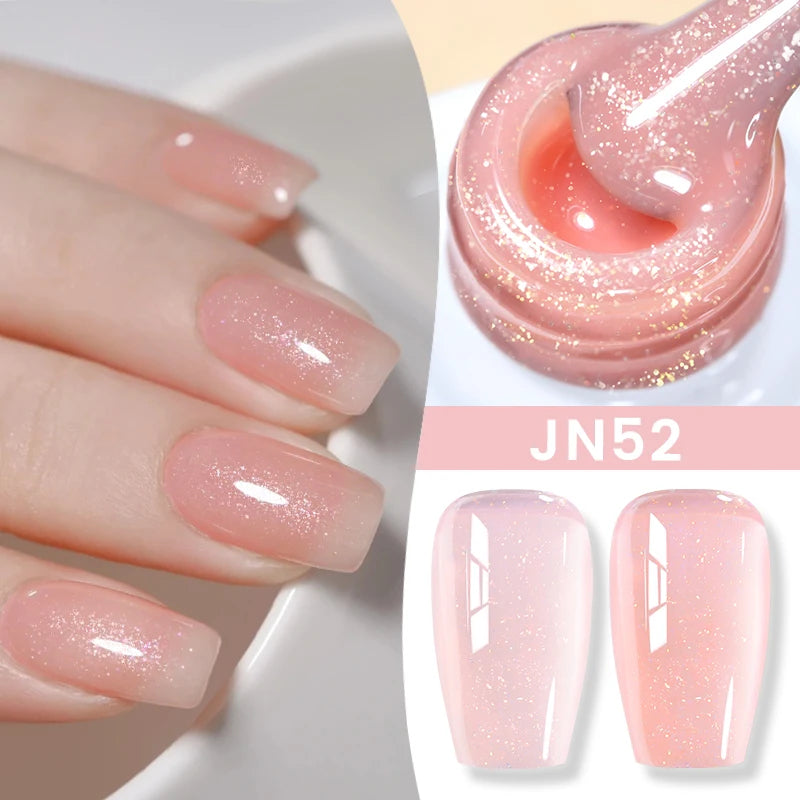 BORN PRETTY Jelly Nude Gel Nail Polish 10ml Light Pink Peach Translucent Color UV Light Cure Gel Varnish Nail Art DIY at Home
