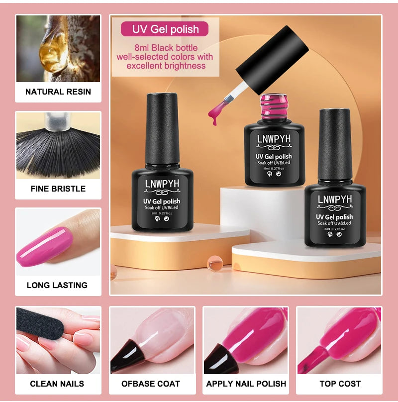Nail Gel Kit With LED Nail Light Dryer Nail Drill Machine Poly Nail Extension Gel Varnish Kit Soak Off Polish Manicure Tools Kit