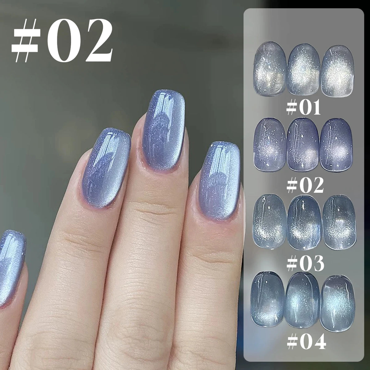 MIANEL 10ML 2026 New Satin Blue Glacier BubbleCrystal Cat Eye Gel Nail Polish For Nail Salons Blue Nails 1-8PCS