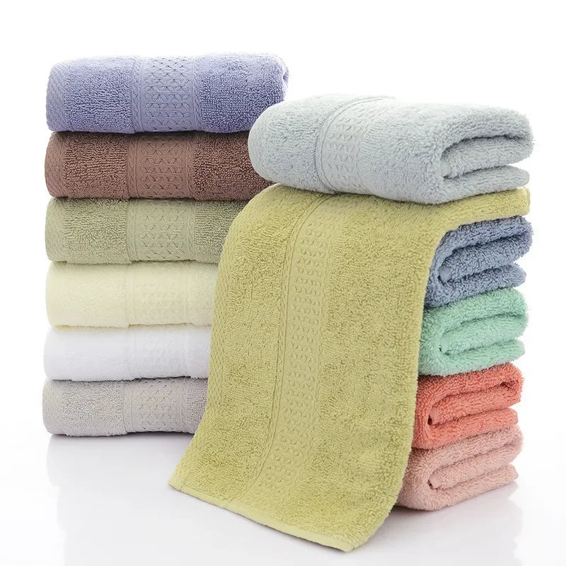 Thicken 100% Cotton Face Towel Absorbent Pure Hand Wash Hair Shower Microfiber Towel Bathroom Family Hotel