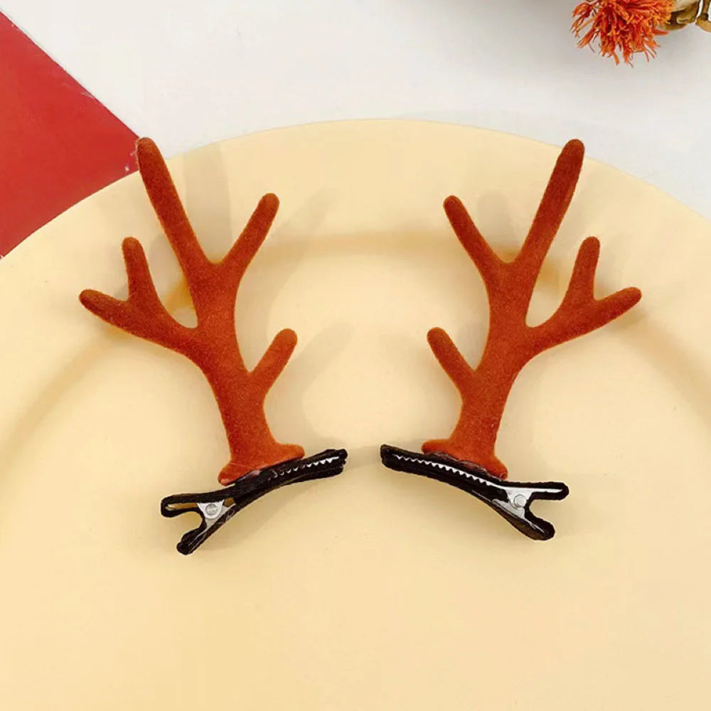 1 Pair Christmas Antler Hair Clips, Christmas Hair Decoration for Children, Deer Ear Headbands, Adult Headwear Hair Accessories