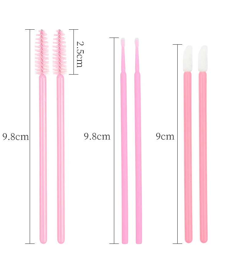 200pc Makeup Brush Set Eyelash Extension Microbush Lipstick Mascara Wands Applicator Eyebrow Comb Beauty Supplies Cosmetics Tool