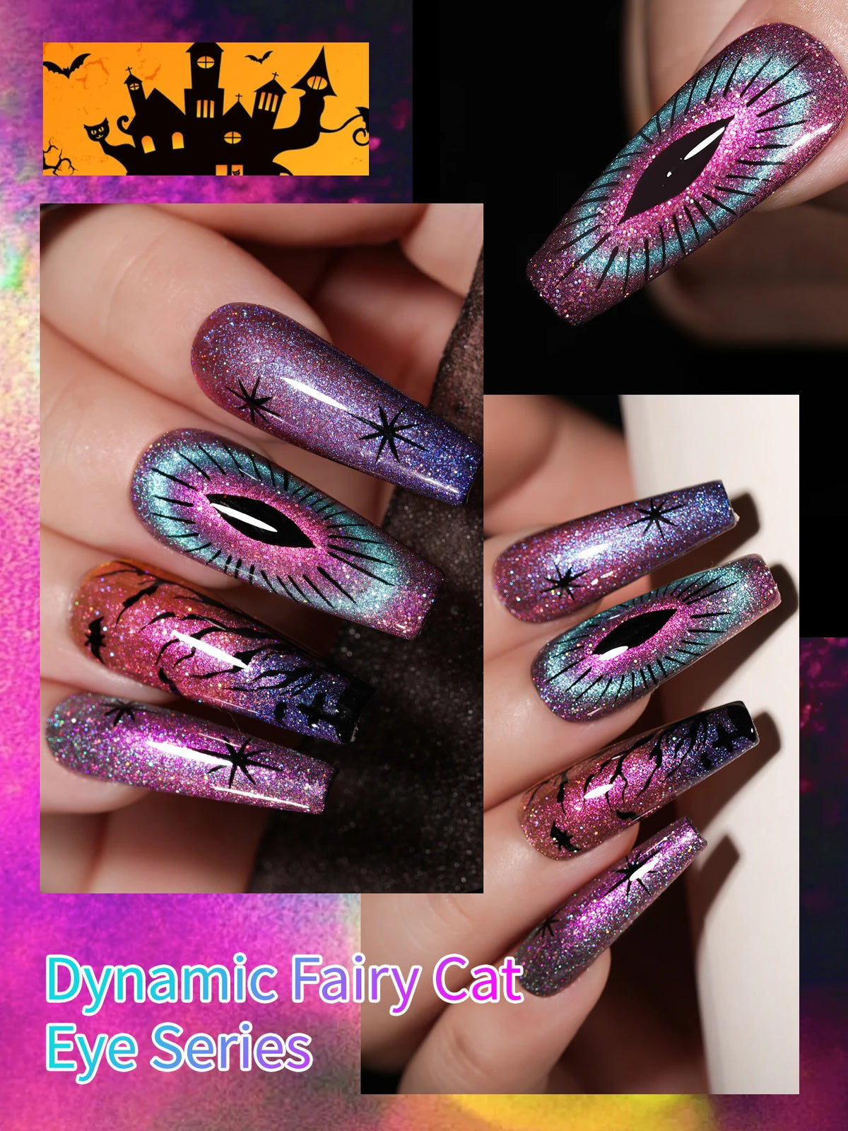 6pcs 15ml Cat Eye Nail Gel Polish Set, Contains Magnets Semi Permanent Nail Art Soaking UV LED Nail Salon DIY Nail Salon