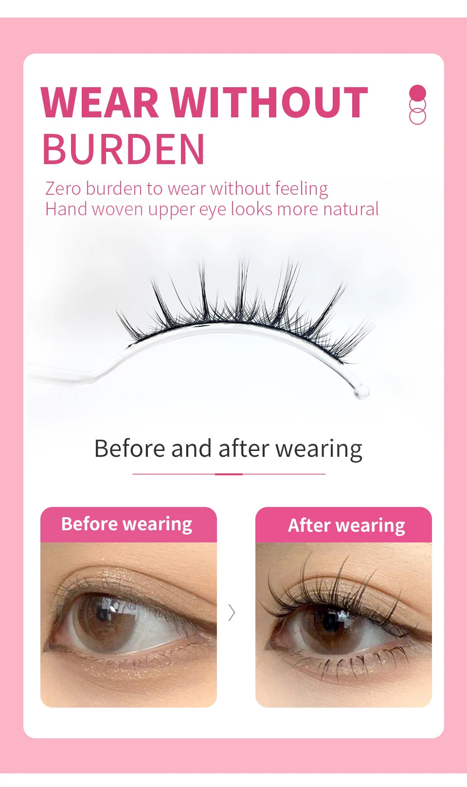 RED SIREN Eyelashes Makeup 5 Pairs Soft Natural Mink Lashes Korean Fashion Manga Lashes