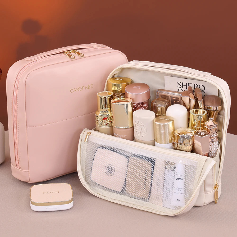 Portable Standing Up Bag Large Capaci Travel Waterproof Toiletry Storage Bag for Brues Cosmetic Tools Women's Makeup Organizer