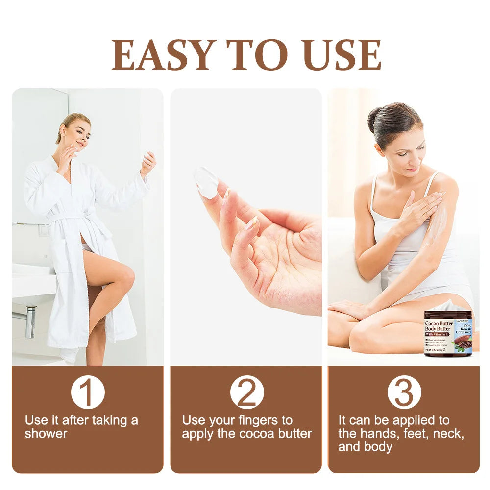 200g/7.05OZCocoa butter 100% RawUltra-Moisturizing Butter to Deeply Hydrate & Condition Skin, Promotes Smooth Skin Tone&Texture