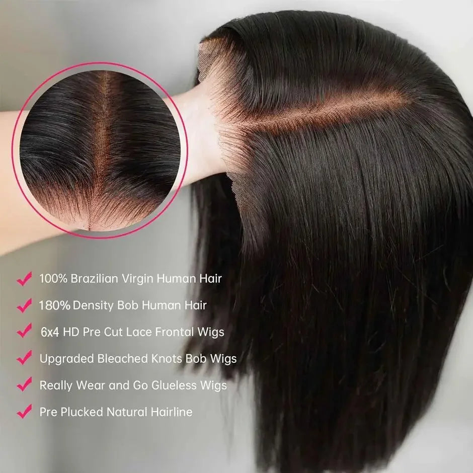 13x6 Hd Lace Frontal Straight Bob Wig Human Hair Glueless 5x5 Glueless Lace Front Wigs 13x4 Bone Straight Short Bob Wig Human Hair For Women