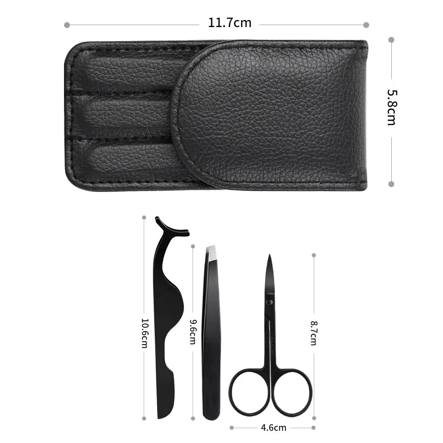 4-in-1 Precision Tweezers Set, Stainless Steel, Multi-Tip, Perfect for Eyebrow & Hair Removal