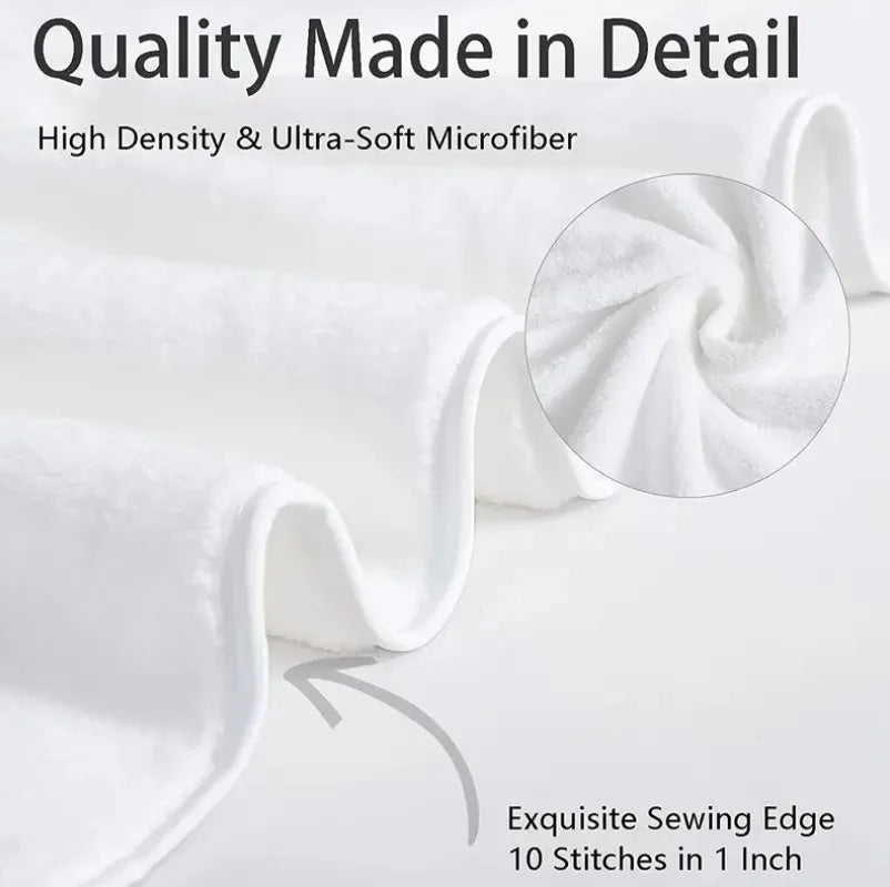 Cotton Towel Set 1/2/3PCS 34x74cm Face Hand Hair Towels & 70x140cm Big Bath Towel Cover - Absorbent Home Towels White Blue Cream