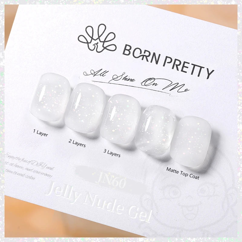 BORN PRETTY Water Light Cat Magnetic Gel Nail Polish Nude Milk White Jelly Color Semi Permanent Soak Off UV LED Gel Varnish DIY