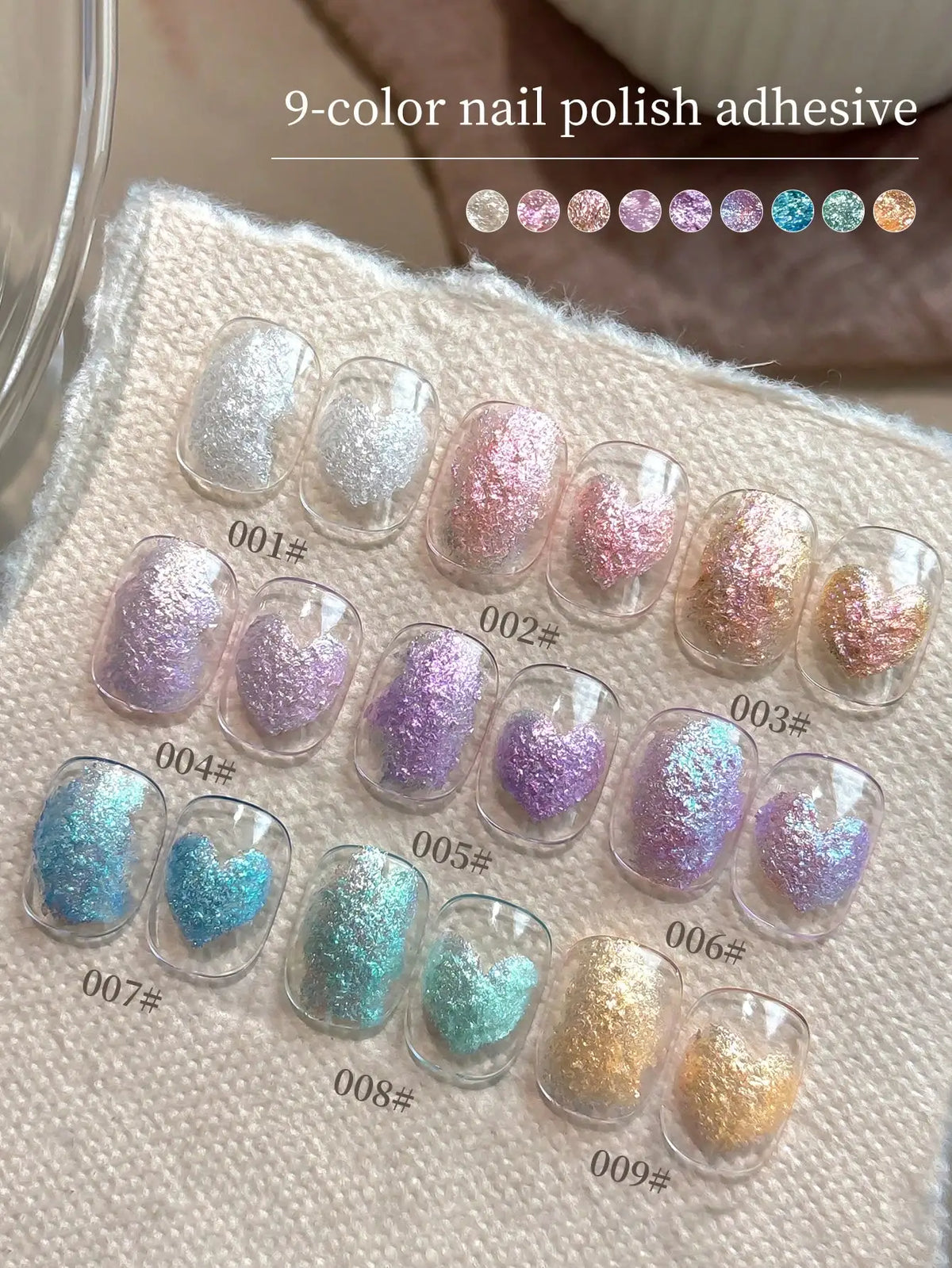9 Colors Universal Style Embellishment Pat Gel,Canned,High Saturation, Popular, Semi-Solid, Nail Polish--Te Tiao Xian Fen Gao
