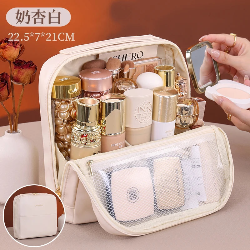 Portable Standing Up Bag Large Capaci Travel Waterproof Toiletry Storage Bag for Brues Cosmetic Tools Women's Makeup Organizer