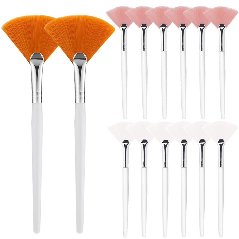 3/9/15 Pieces Facial Fan Mask Brushes Soft Mask Brush Applicator Esthetician Facial Mask Brushes For Women Girls Cosmetic Tools