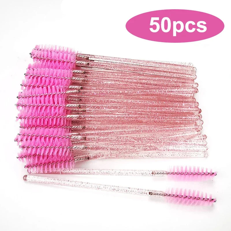 Eyelash Brush Mascara Wands Spoolies Eyebrow Lash Cleaning Brushes Applicator Makeup Tools 50/1000/2000pcs