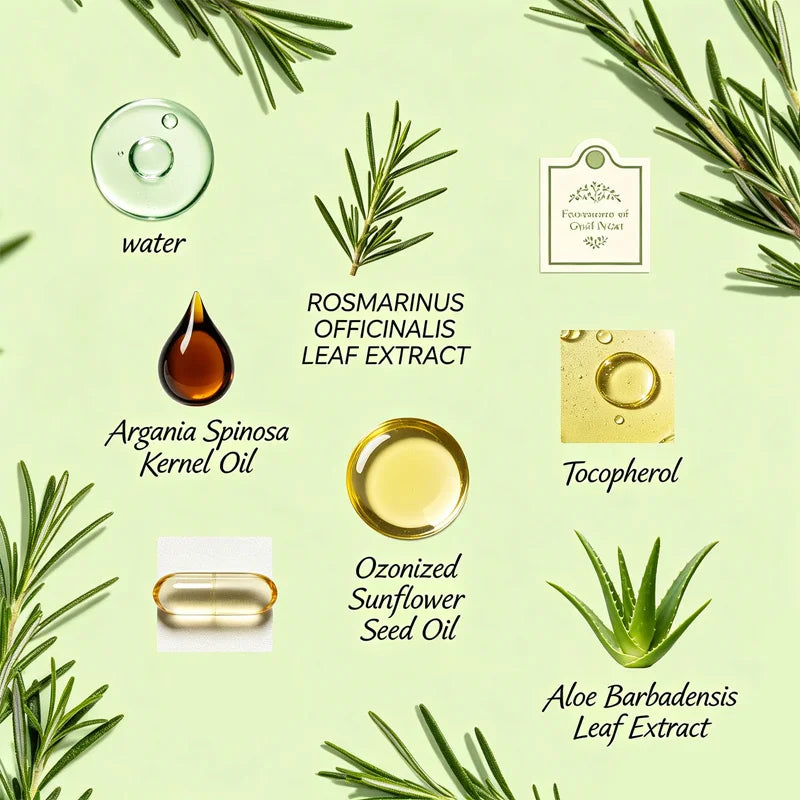 YUITIKUE 100ml Rosemary Hair Oil, Natural Nourishing Scalp Serum, Strengthening Hair, Frizz Control & Shine Boost for Daily Care