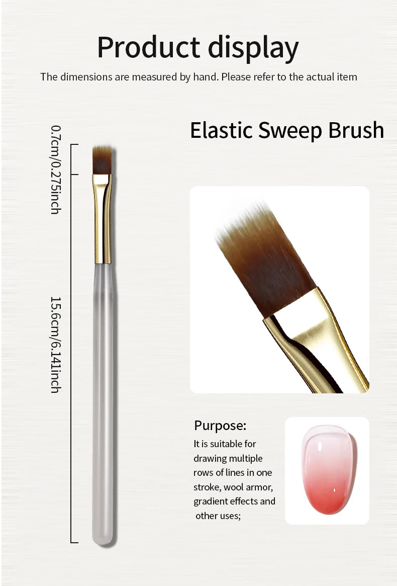 RSNAIL 1/2/5pcs Nail Art Brush Elasticity Sweep Brush DIY Gradient Nail Art Painting Pen Drawing Manicure Nail Tool Accessories
