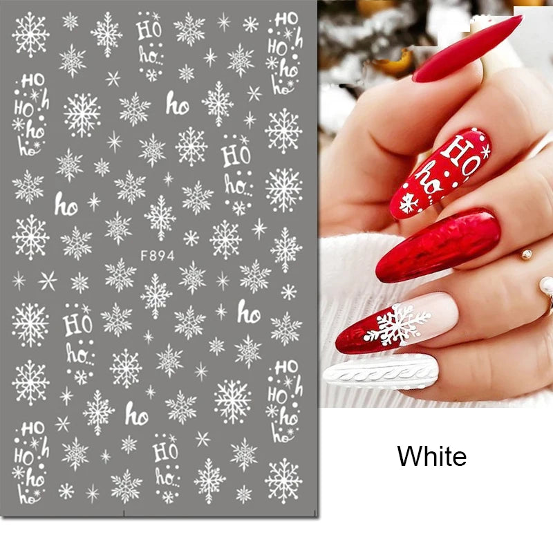 3d Nail Art Stickers Winter Christmas Trees Snow Mountains Xmas Snowflakes Decals For Nails Decoration Manicure Salon Beauty
