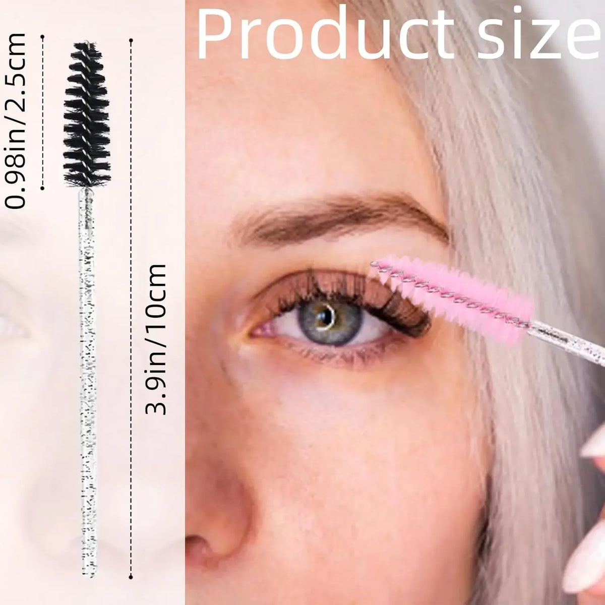 2025 Trend 100Pcs Disposable Mascara Wands -Lash Spoolies, Crystal Eyebrow Brush for Eyelash Extensions & Makeup Grooming