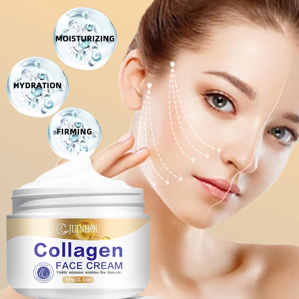 JUINHOU Collagen Retinol Face Cream Moisturizer Brighten Skin Elasticity Improving Soothing Face Skin Suitable for Daily Skincar
