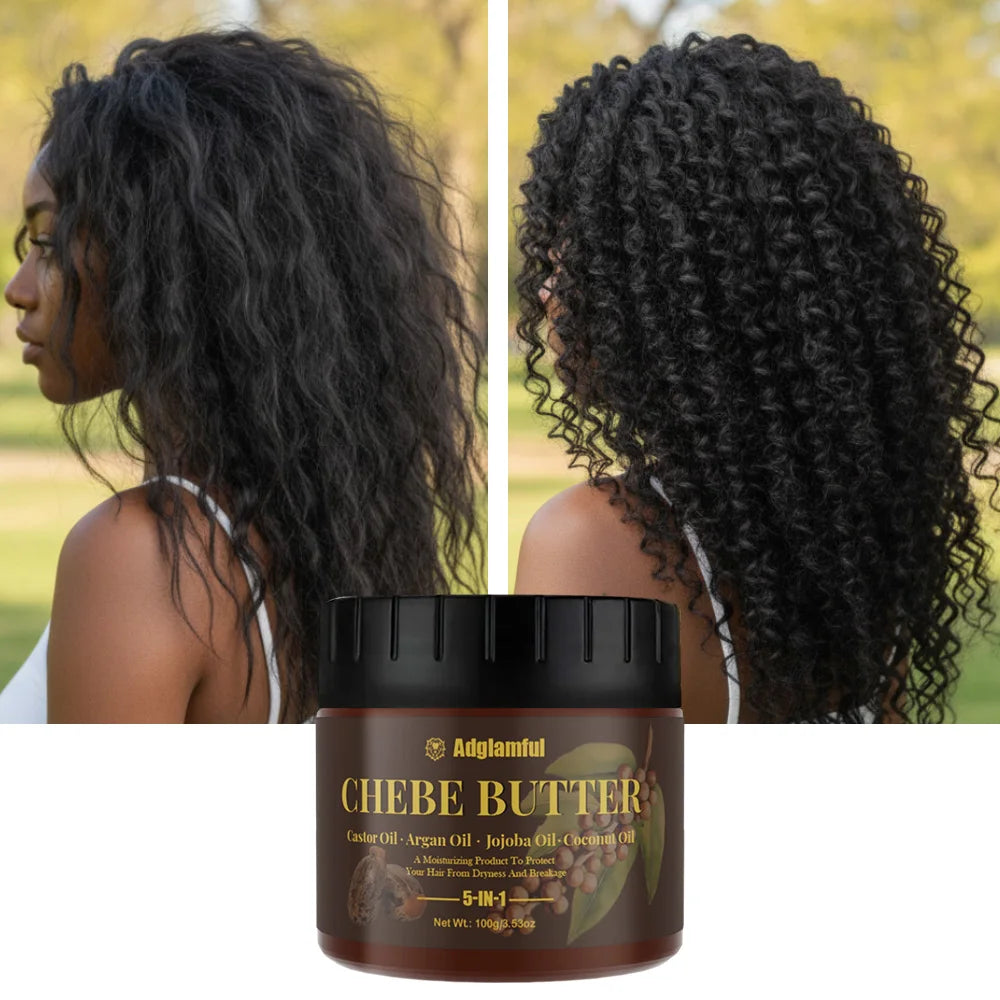 Chebe Butter Hair Oil 100g – 5-in-1 Deep Moisturizing Treatment for Frizz Control, Curly & Damaged Hair