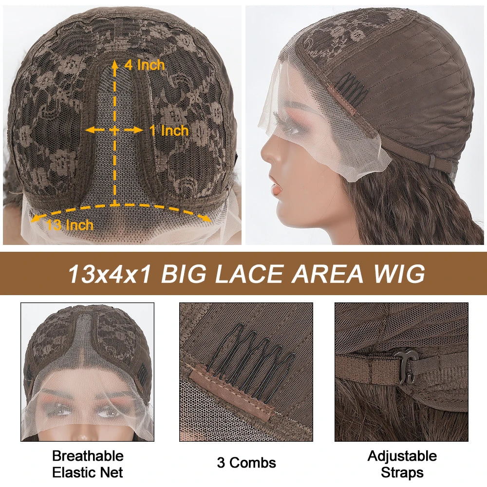 Highlight Deep Wave Wig Ombre Honey Blonde Kinky Curly Lace Front Wig Gluless Deep Wave Lace Wigs Synthetic Heat Resistant Fiber