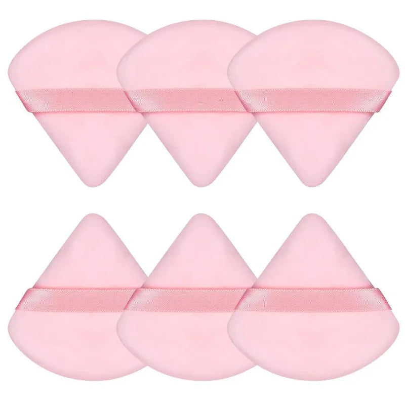2/6PCS Triangle Velvet Cosmetic Puff Make Up Sponges Wet Dry Use for Face Eye Contouring Shadow Cosmetic Foundation Makeup Tool