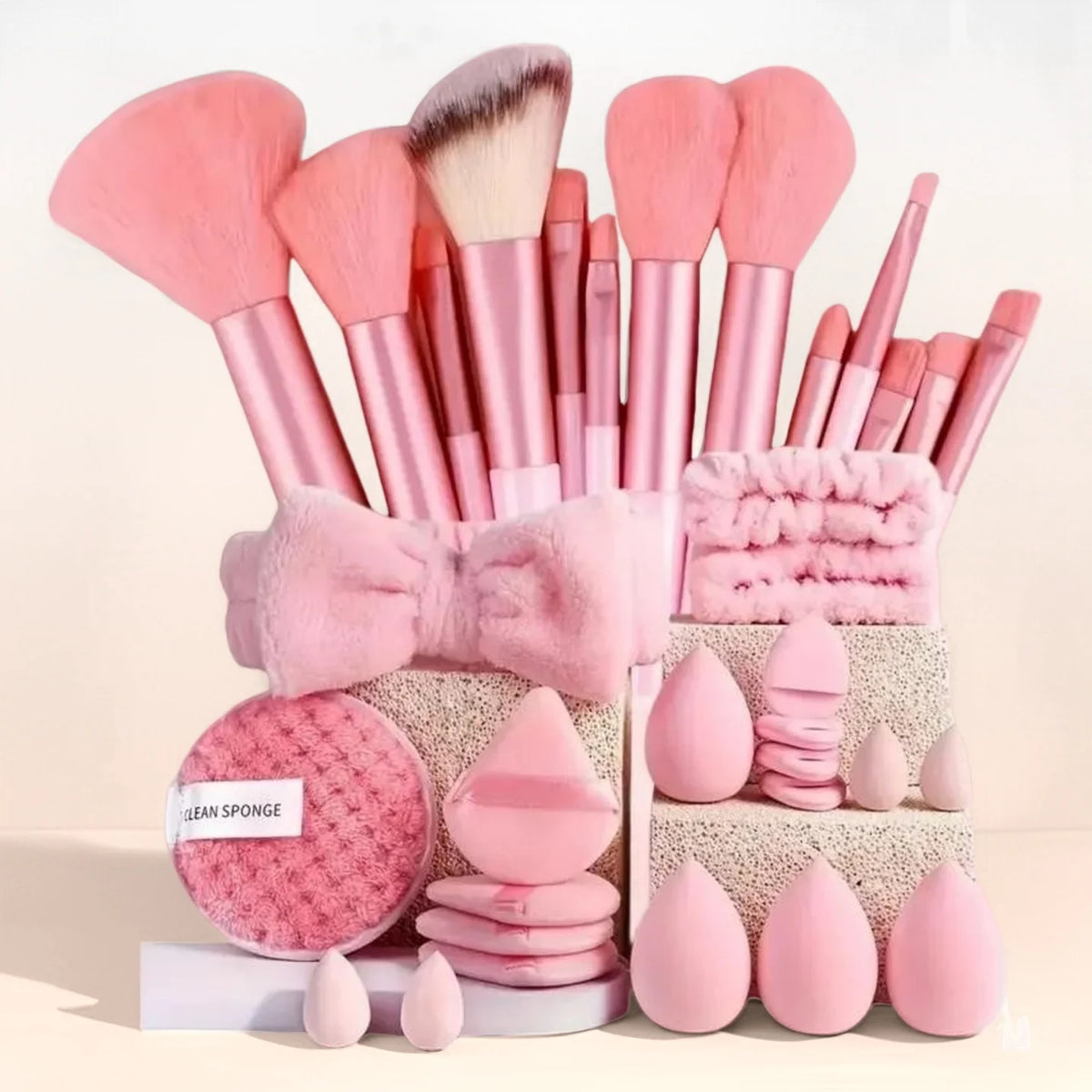 33-Piece Complete Makeup Brush Set Professional Tools for Combination Skin, Ultimate Beginner to Pro Kit, Perfect Christmas Gift