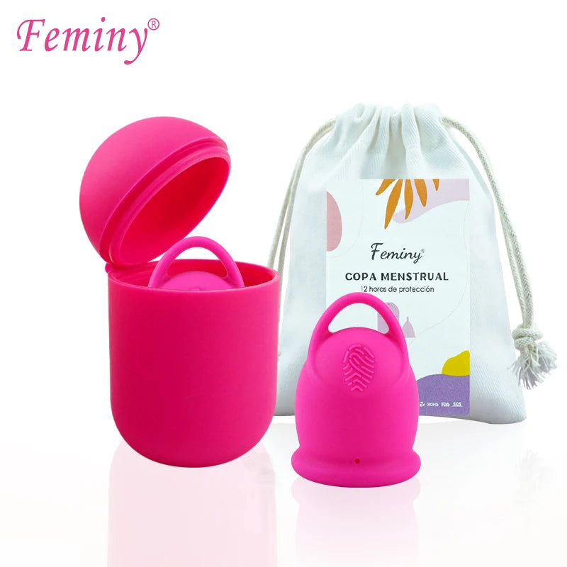 Menstrual Cup With Storage Case Medical Silicone Menstrual Cup Sterilizer Cup Women's Health Care Period Accessories Kit