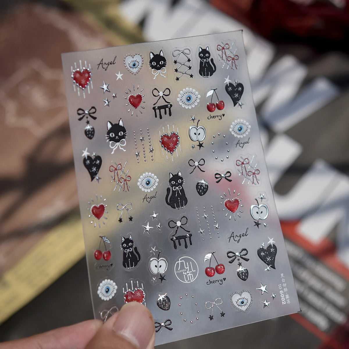 Christmas New Year Theme White Sheep Gift Box Plaid Bow Apple Snowflake Star 5D Nail Stickers Self‑adhesive Nail Holiday Party