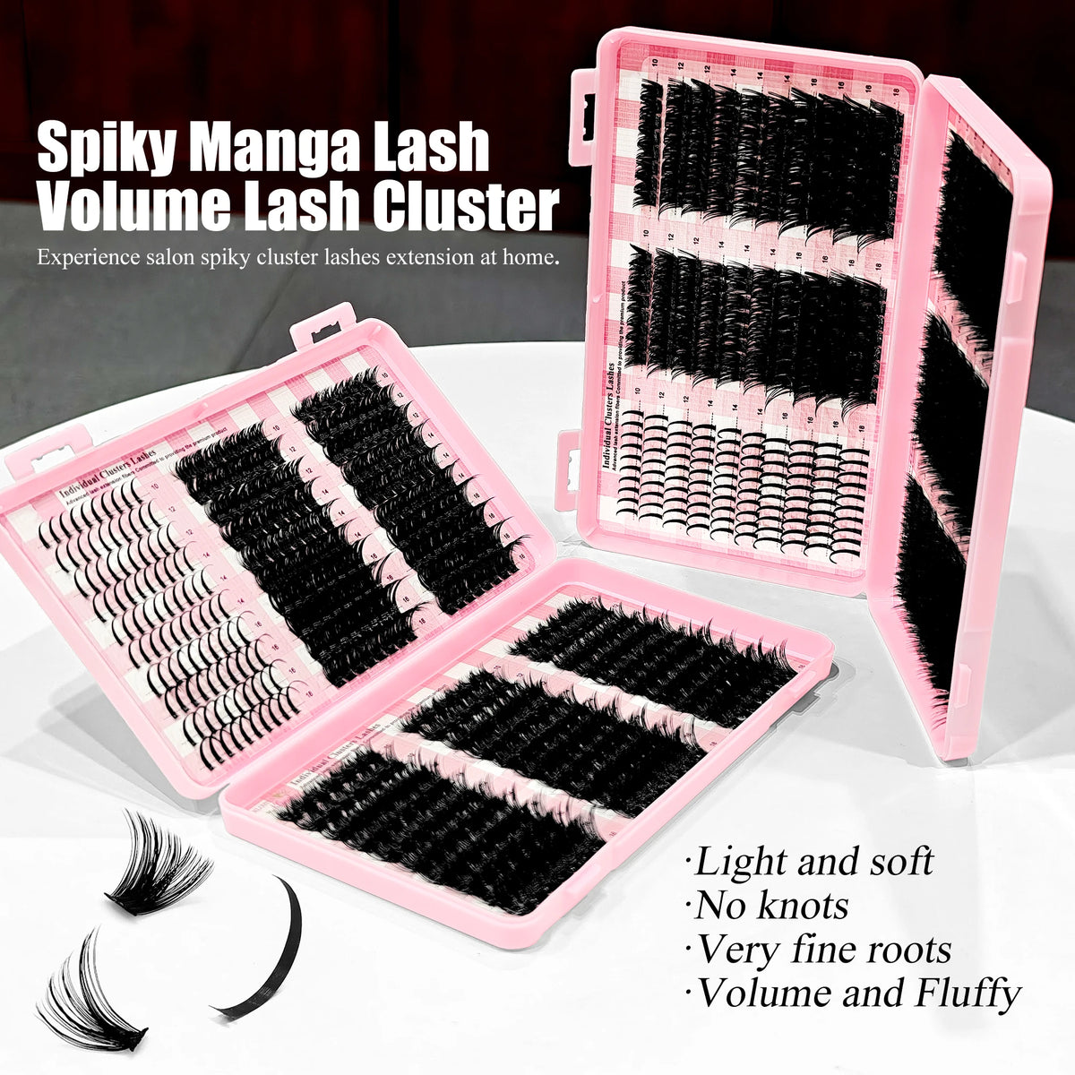 LAKANAKU Manga DIY Lashes Book Lash Cluster Tray Bottom Clusters Volume Set Eyelash Extensions Individual Eyelashes