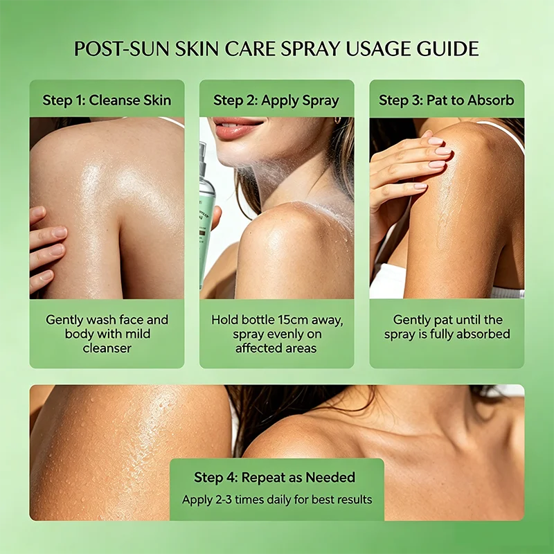 YUITIKUE Aloe Vera After Sun Repair Spray Cooling Hydrating Mist Soothe Sunburn Skin 24H Long Lasting Moisturizer