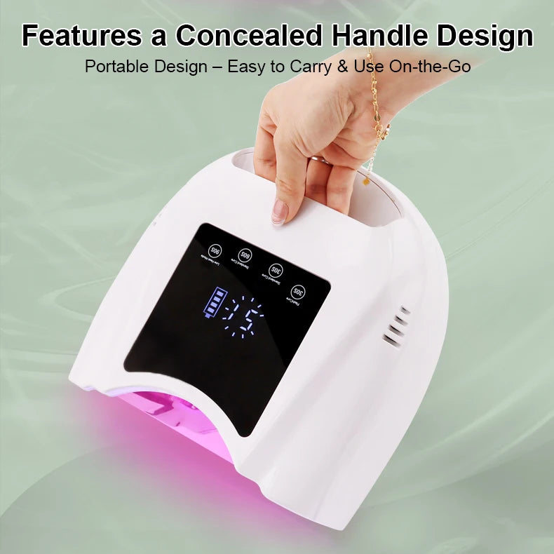 Rechargeable 98W Pro Cure LED Nail Lamp Dryer Portable Machine Nail Red Light UV LED Lamp Curing Gel