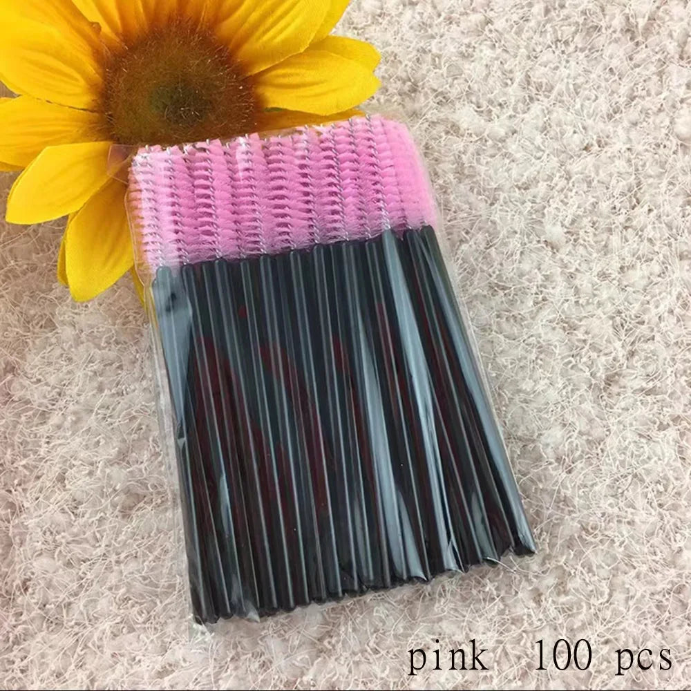 100 Pcs Disposable Eyelash Mascara Brushes for Eye Lashes Extension Eyebrow and Makeup of Makeup Tools