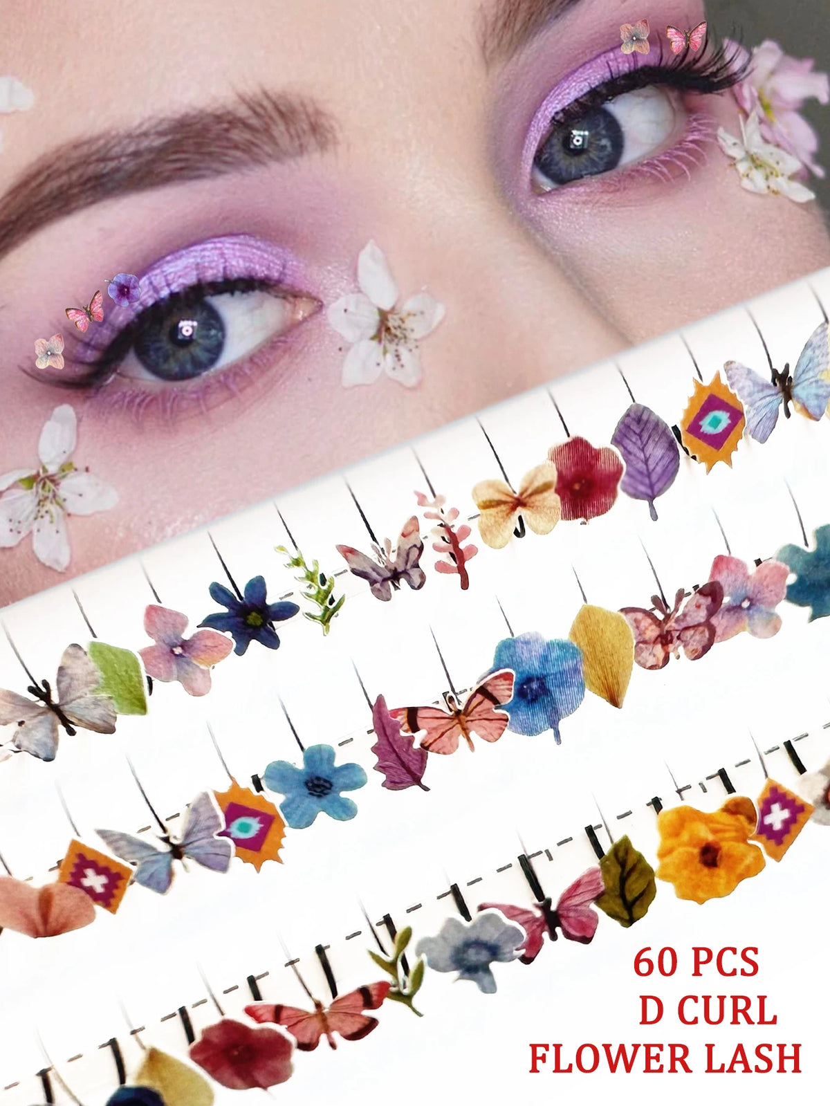 Domi 3D Glitter False Eyelashes Christmas Individual Lash Clusters Halloween Party Makeup Lash Mink Natural Fairy Spike Lashes