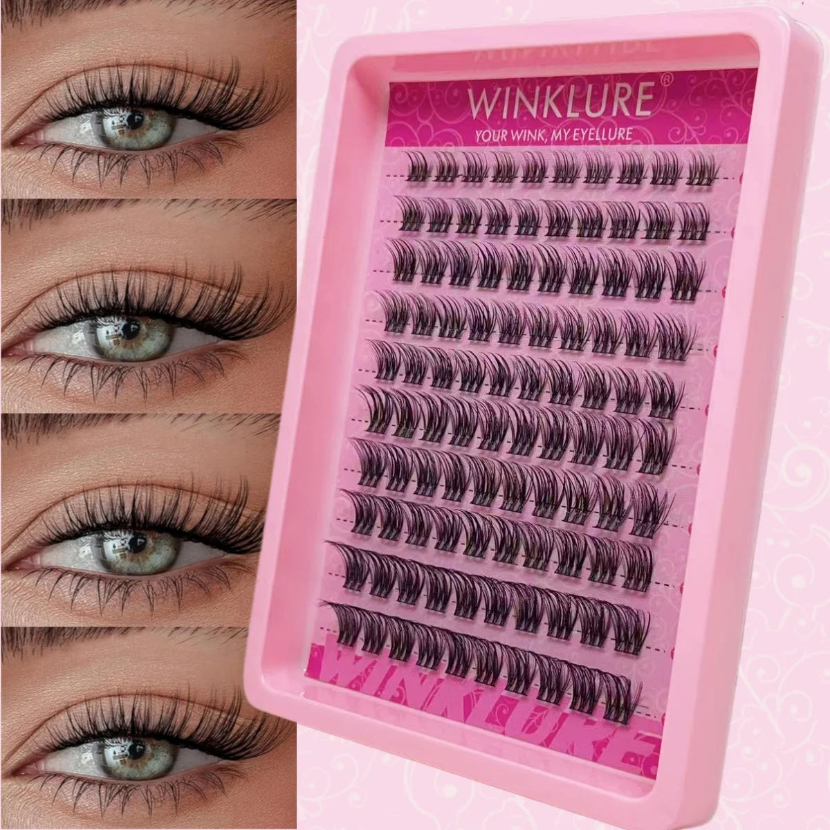 WINKLURE Clusters of False Eyelashes, 8-16Mm, Natural And Thin, Reusable, Perfect for Halloween, Christmas, Valentine'S Day Gift