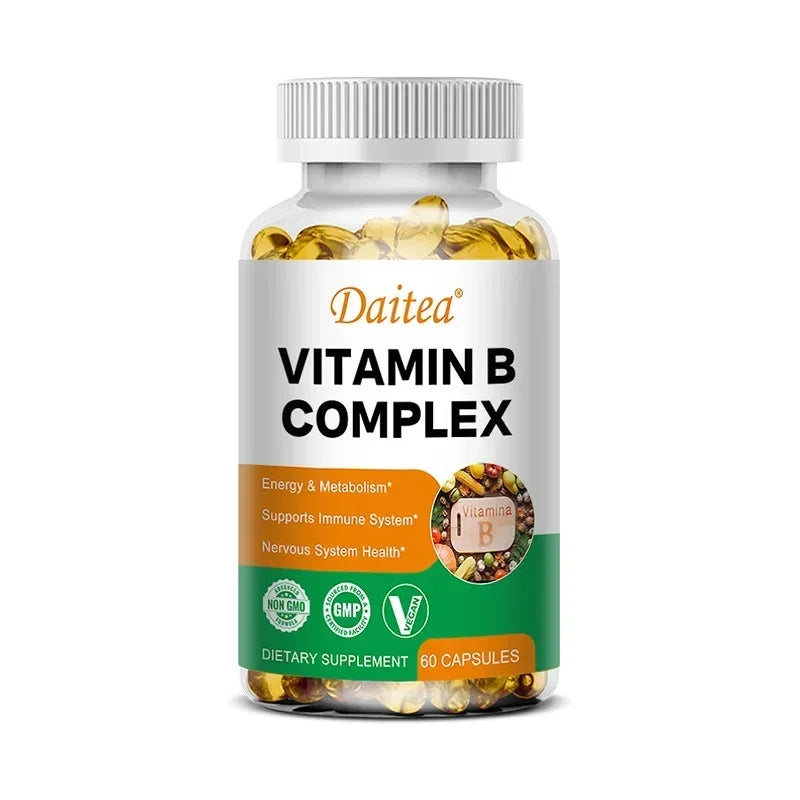 Vitamin B Complex - Stress, Immunity, Heart Health, Nervous System, Energy Metabolism Support - Non-GMO, Vegan, Gluten-Free