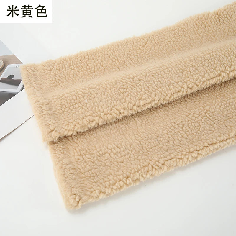 Thickened Short Hair Plush Fabric By The Meter for Needlework Autumn Coat Hoodies Dolls Diy Sewing Cloth Warm Soft Bear Plaid