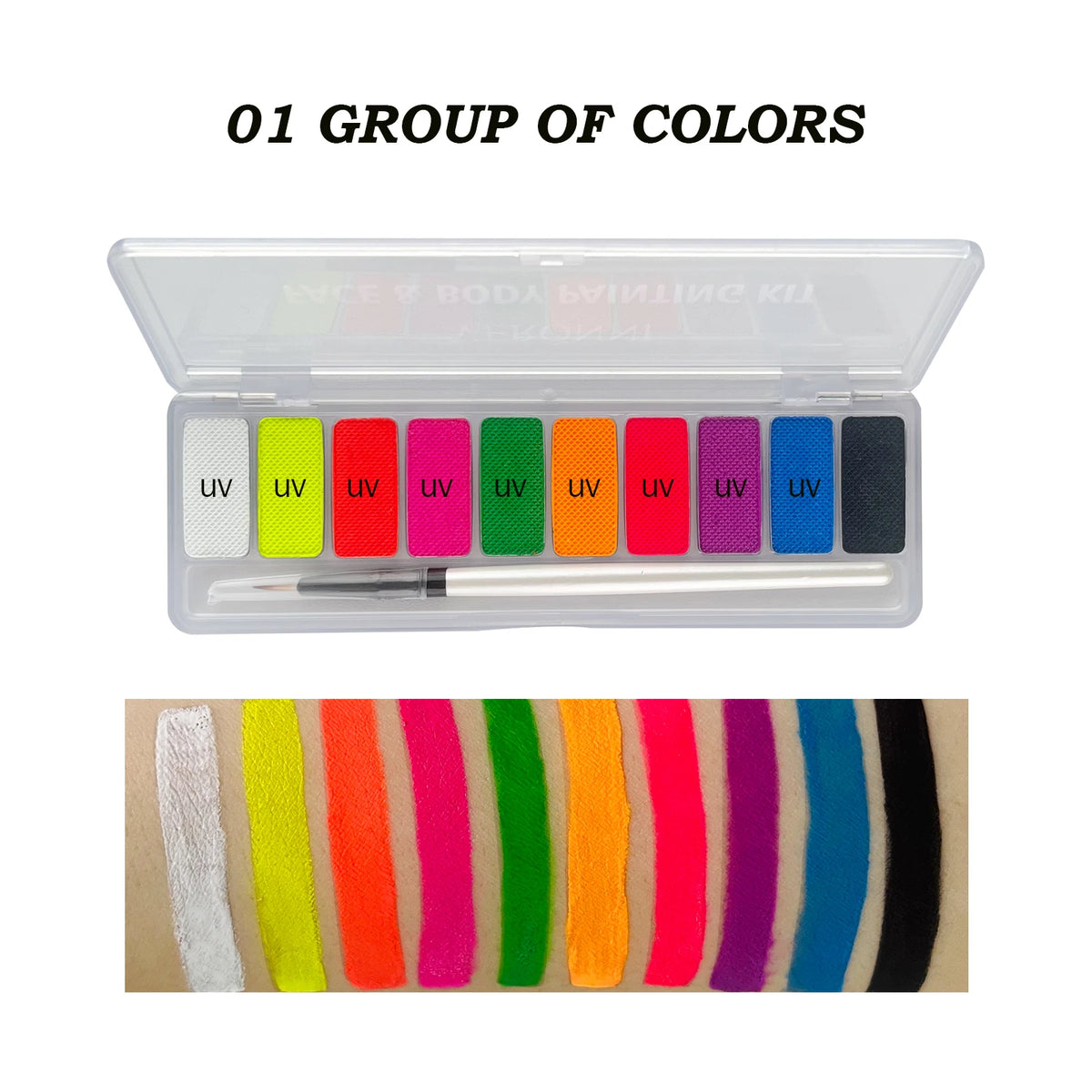 10 Colors Luminous Pigments, Luminous Neon Makeup Facial Painting,Suitable for Children and Adults for Halloween and Party
