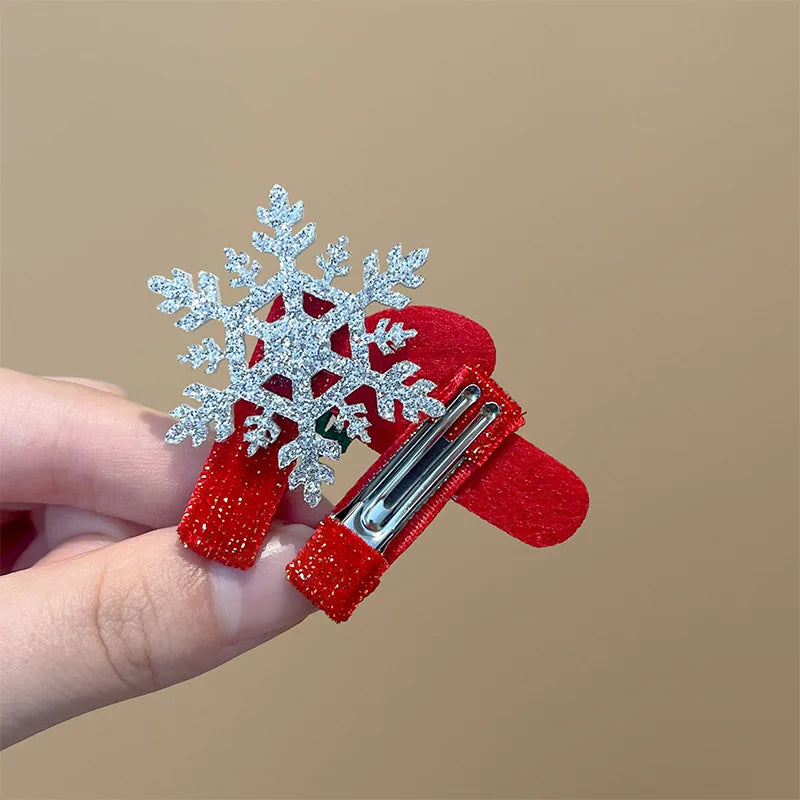Cute Christmas New Year Hairpins Set Children Girls Gift Bangs Hair Clips Pins Accessories Hairclip Headwear Headdress Ornament
