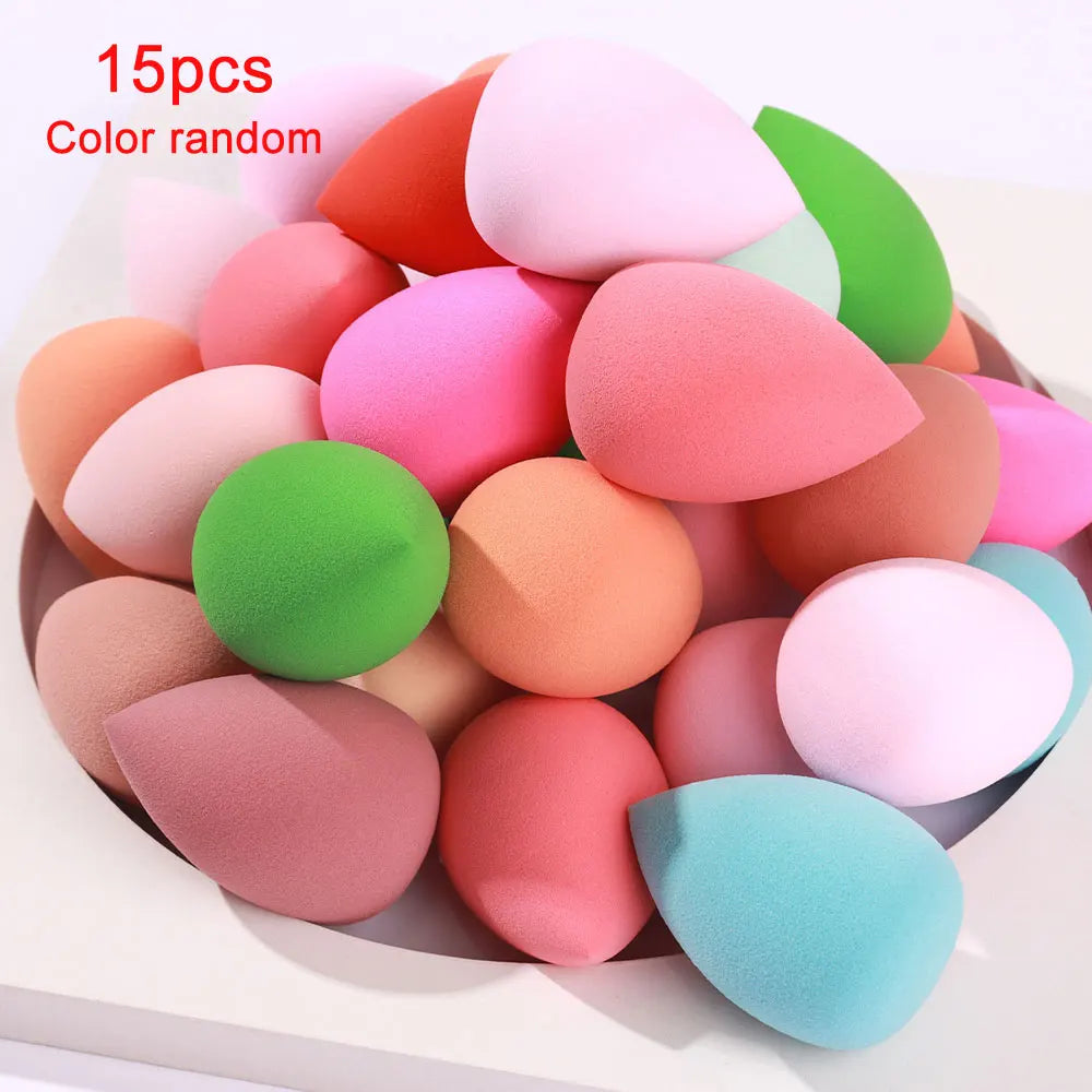 5/15pcs Mini Makeup Sponge Wet&Dry Dual-use Beauty Sponge Pink Slanted Droplet Shaped Makeup Powder Puff Beauty Tools