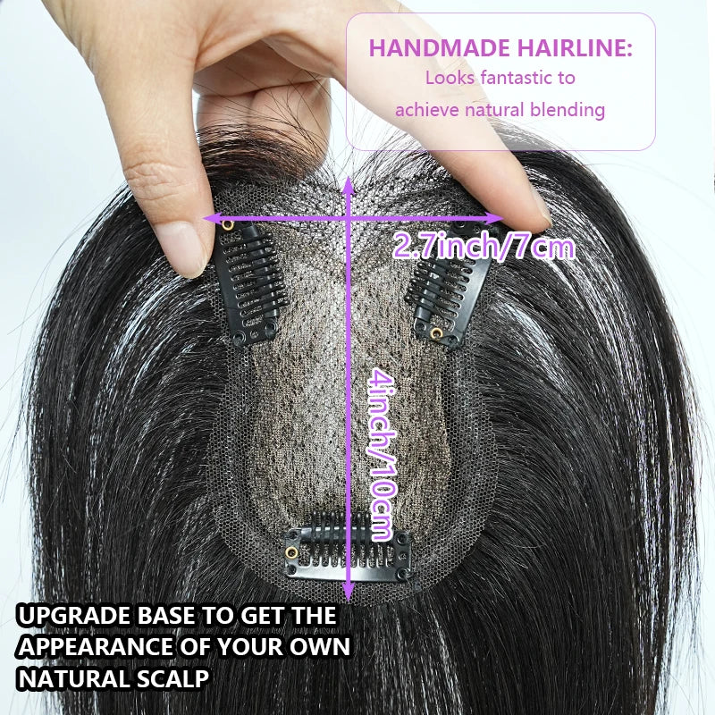 100% Human Hair 7X10cm Butterfly Hairnet Extensions Improve Hair Volume Hair Topper Wig Piece Swiss Lace Pieces Wigs for Women