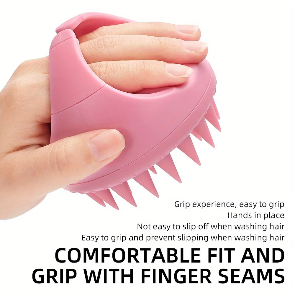 1 Gentle Silicone Scalp Massage Shampoo Brush - Anti-allergy Handheld Hair Shampoo Device，For Removing Dandruff，No Battery Requi