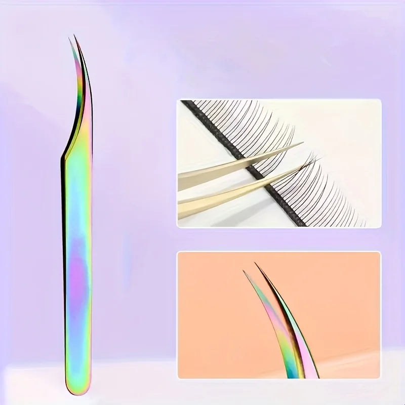 3 Pcs Set Stainless Steel Eyelash Tweezers Set Multi-Functional Makeup Tool Eyelash Tweezer Hair Removal Tweezer Pointed Tweezer