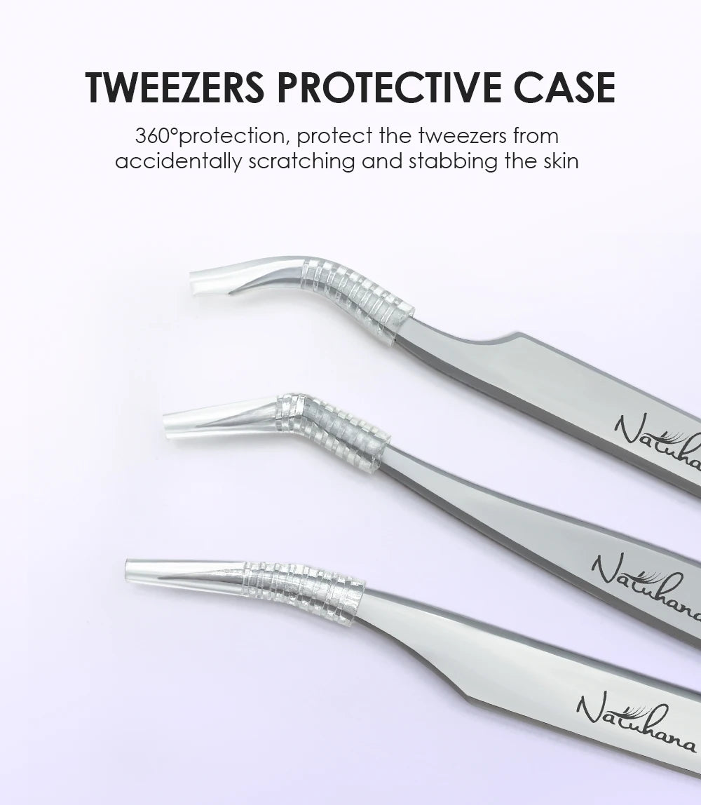 NATUHANA Eyelash Extension Tweezers Stainless Steel High Precision Stainless Steel Superhard Anti-Static Tweezers Makeup Tools