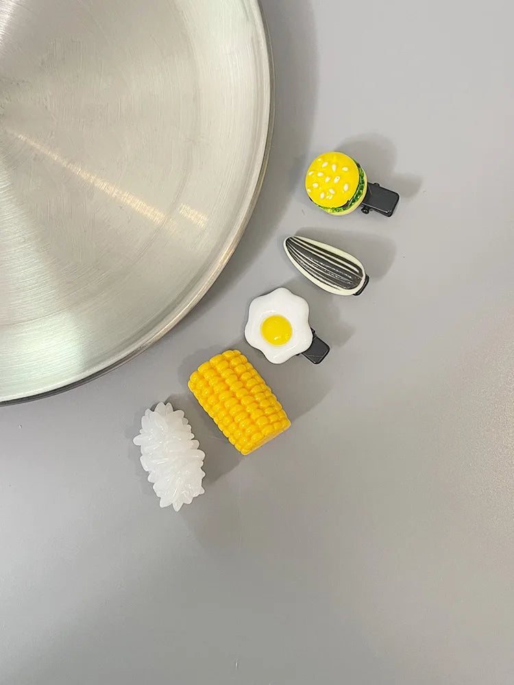 Funny Novelty Hair Pin For Baby Girl Hair Accessories Simulation Food Sunflower Seeds Egg Pinches For Hair Girl Hair Hooks Clips