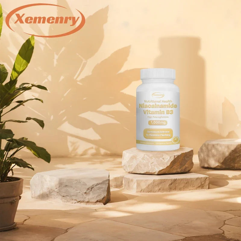 Niacinamide Vitamin B3 Capsules - Supports Brain Function and Heart Health, Boosts Energy Production, and Enhances Immunity