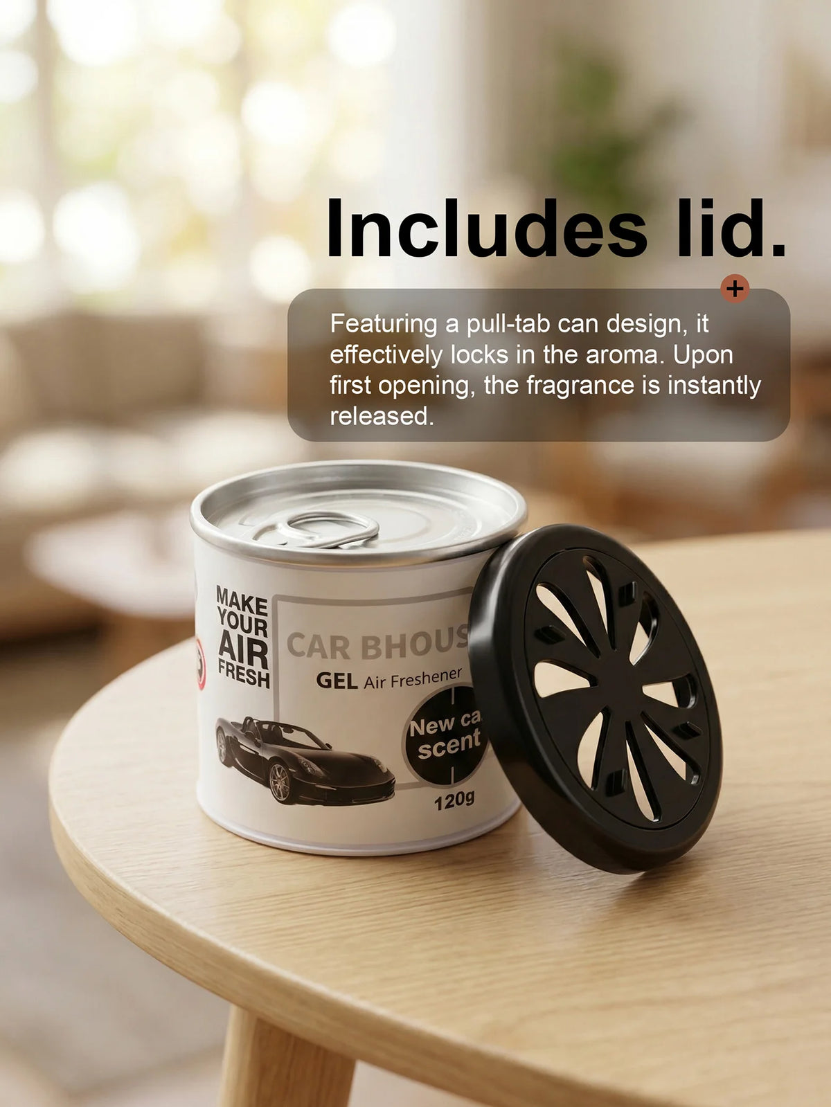 Dual-Purpose Air Freshening Gel for Cars and Homes, 120g with Fruity and Floral Fragrance, Providing Long-Lasting Scent.