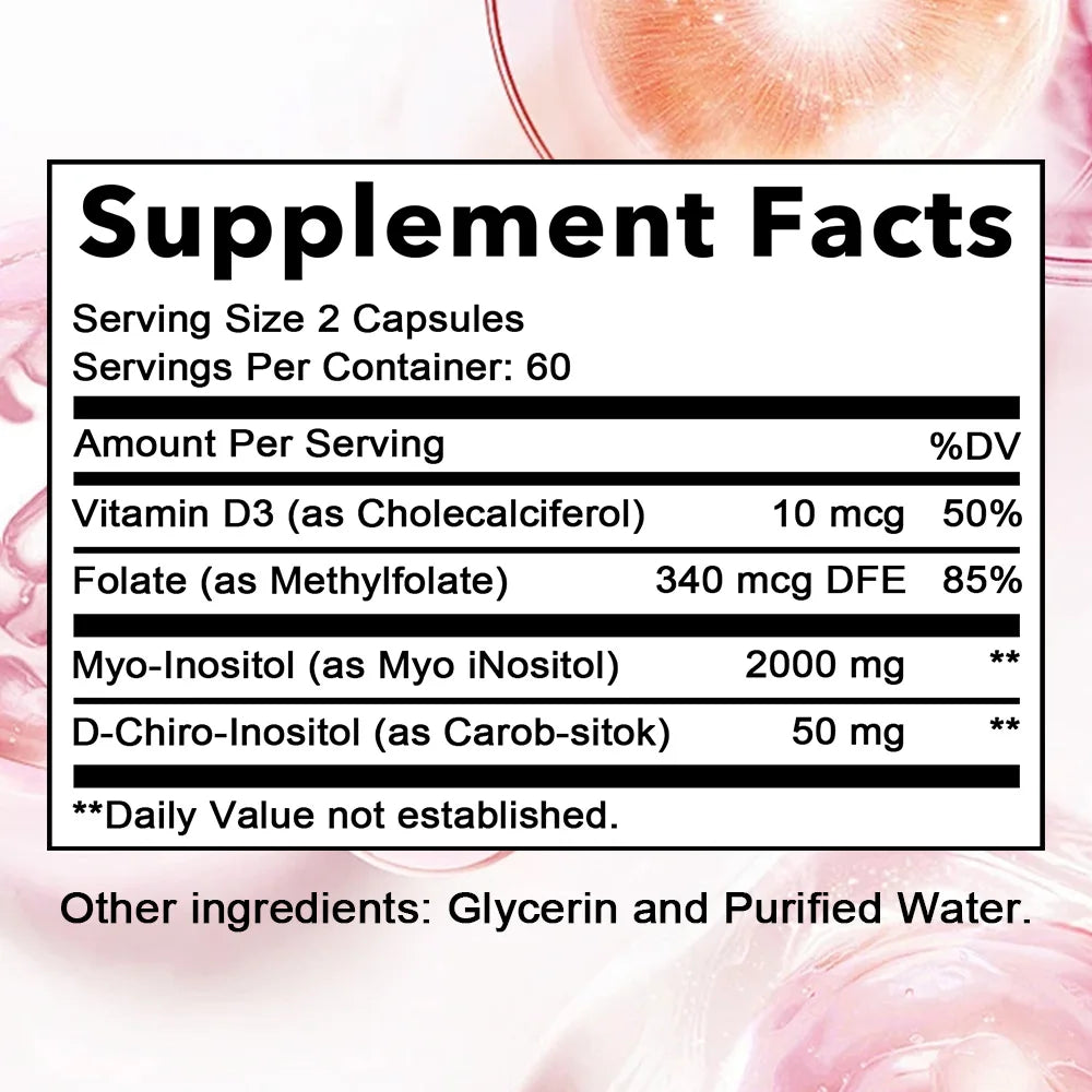 Myo-Inositol Supplement - Promotes Hormonal Balance and Ovarian Health, Regulates Menstrual Cycles, and Improves Mood