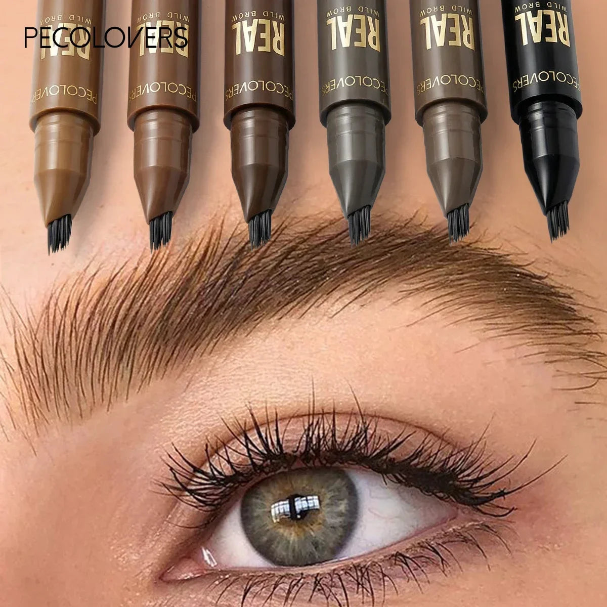 1Pc Waterproof Liquid Eyebrow Pencil,3D Wild Waterproof & Sweatproof Eyebrow Pencil,Perfect Gift for Christmas Makeup