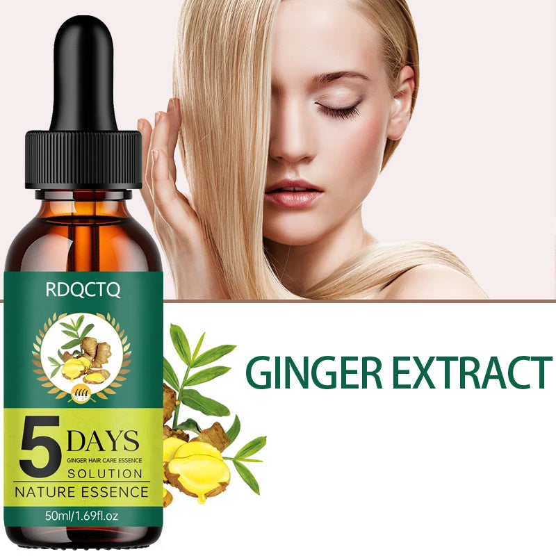 5-Day Ginger Hair Serum | Natural Nourishing Essence | Frizz Control & Shine Boost | Hair Care Treatment